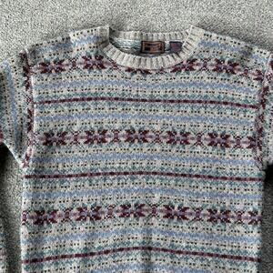 Vintage Hunting Horn Sweater Mens M Multicolor Shetland Wool Fair Isle Hong Kong